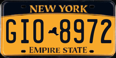 NY license plate GIO8972