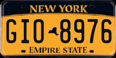 NY license plate GIO8976
