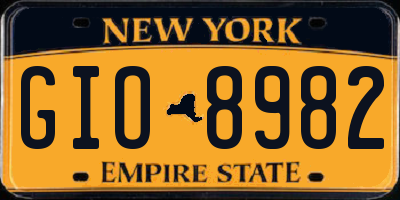 NY license plate GIO8982