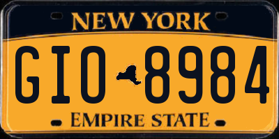 NY license plate GIO8984