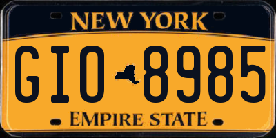 NY license plate GIO8985