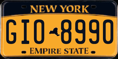 NY license plate GIO8990