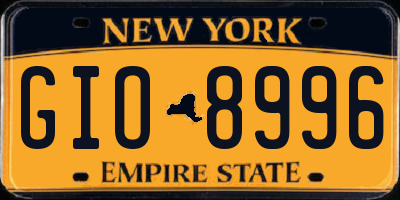 NY license plate GIO8996