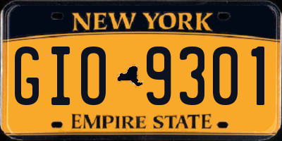 NY license plate GIO9301