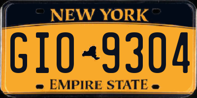 NY license plate GIO9304