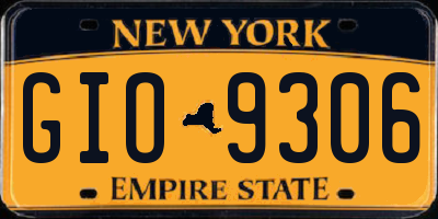 NY license plate GIO9306