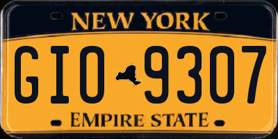 NY license plate GIO9307