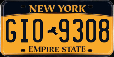 NY license plate GIO9308