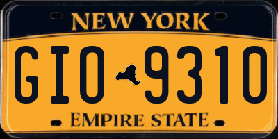 NY license plate GIO9310
