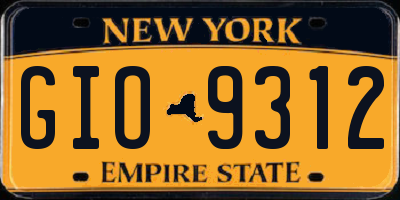 NY license plate GIO9312