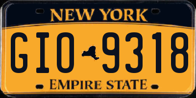 NY license plate GIO9318