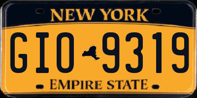 NY license plate GIO9319