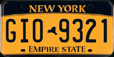 NY license plate GIO9321