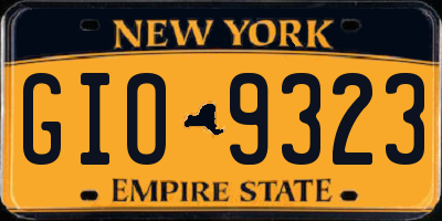 NY license plate GIO9323