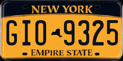 NY license plate GIO9325