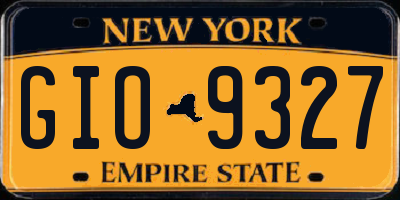 NY license plate GIO9327
