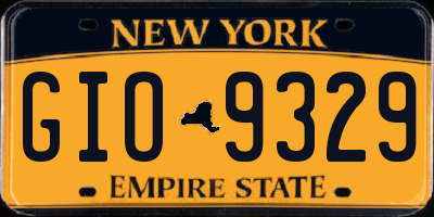NY license plate GIO9329