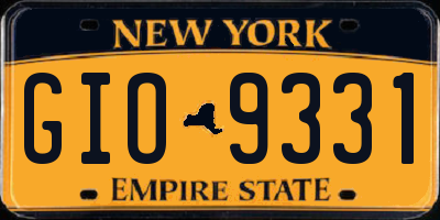 NY license plate GIO9331