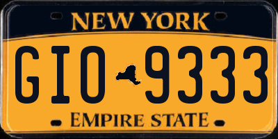 NY license plate GIO9333
