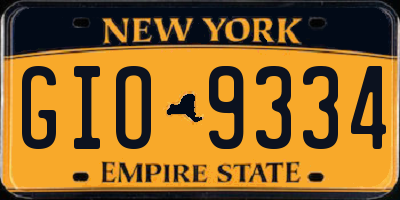 NY license plate GIO9334