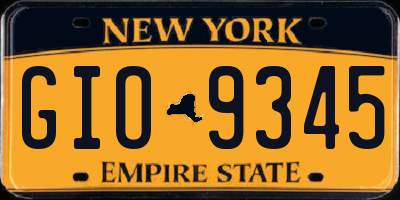 NY license plate GIO9345