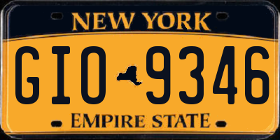 NY license plate GIO9346