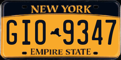 NY license plate GIO9347