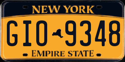NY license plate GIO9348