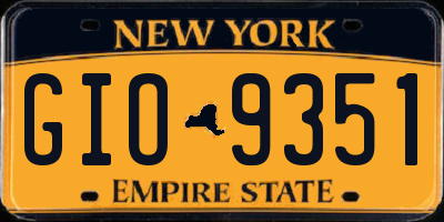NY license plate GIO9351