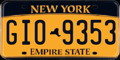 NY license plate GIO9353