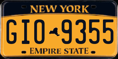 NY license plate GIO9355