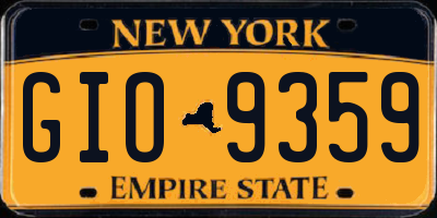 NY license plate GIO9359