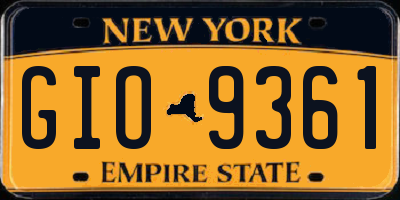 NY license plate GIO9361