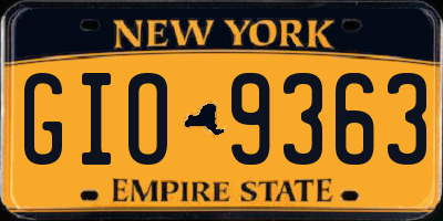 NY license plate GIO9363
