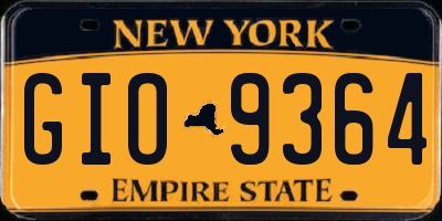 NY license plate GIO9364