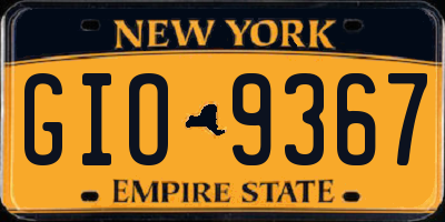 NY license plate GIO9367