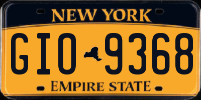 NY license plate GIO9368