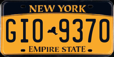 NY license plate GIO9370