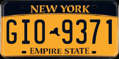 NY license plate GIO9371