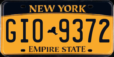 NY license plate GIO9372