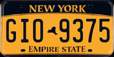 NY license plate GIO9375