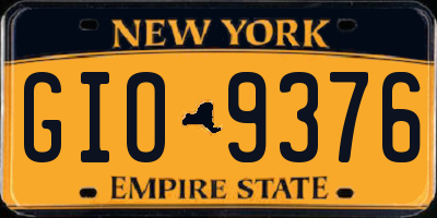 NY license plate GIO9376