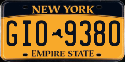 NY license plate GIO9380
