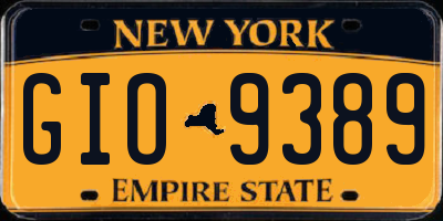 NY license plate GIO9389