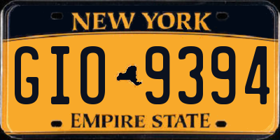 NY license plate GIO9394