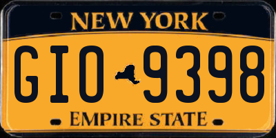 NY license plate GIO9398