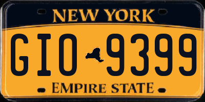 NY license plate GIO9399