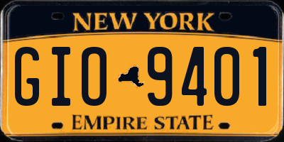 NY license plate GIO9401