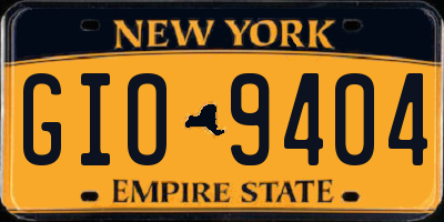 NY license plate GIO9404