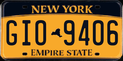 NY license plate GIO9406